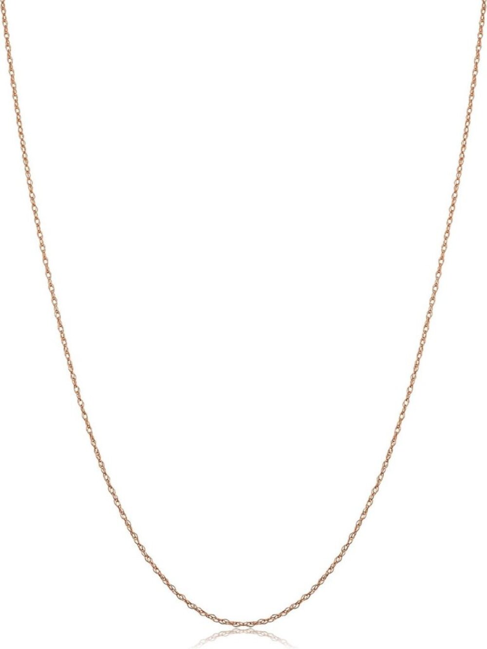 Solid 14K Rose Gold Rope Chain Necklace for Women - Elegant Jewelry Accessory